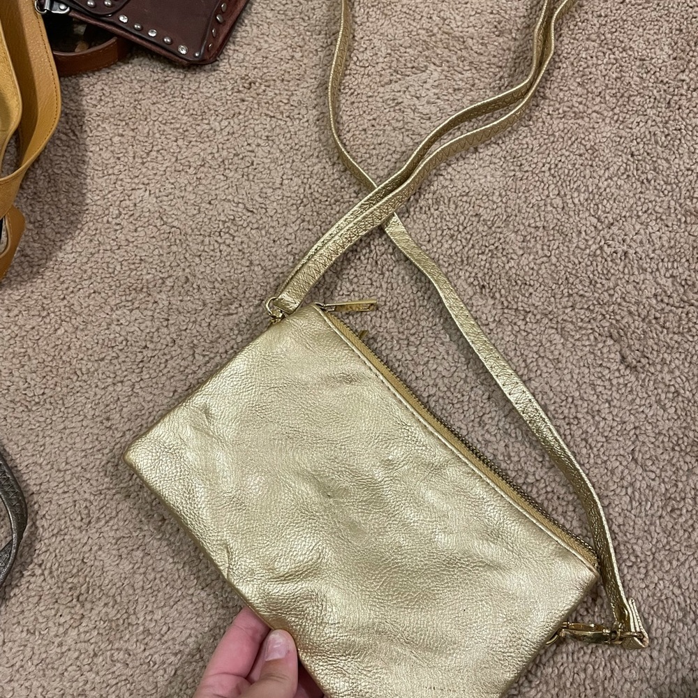 Small boutique gold crossbody purse